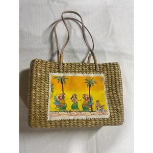SUN & SAND Sun N' Sand Tote Woven Bag Purse Wicker Beach Vacation VTG